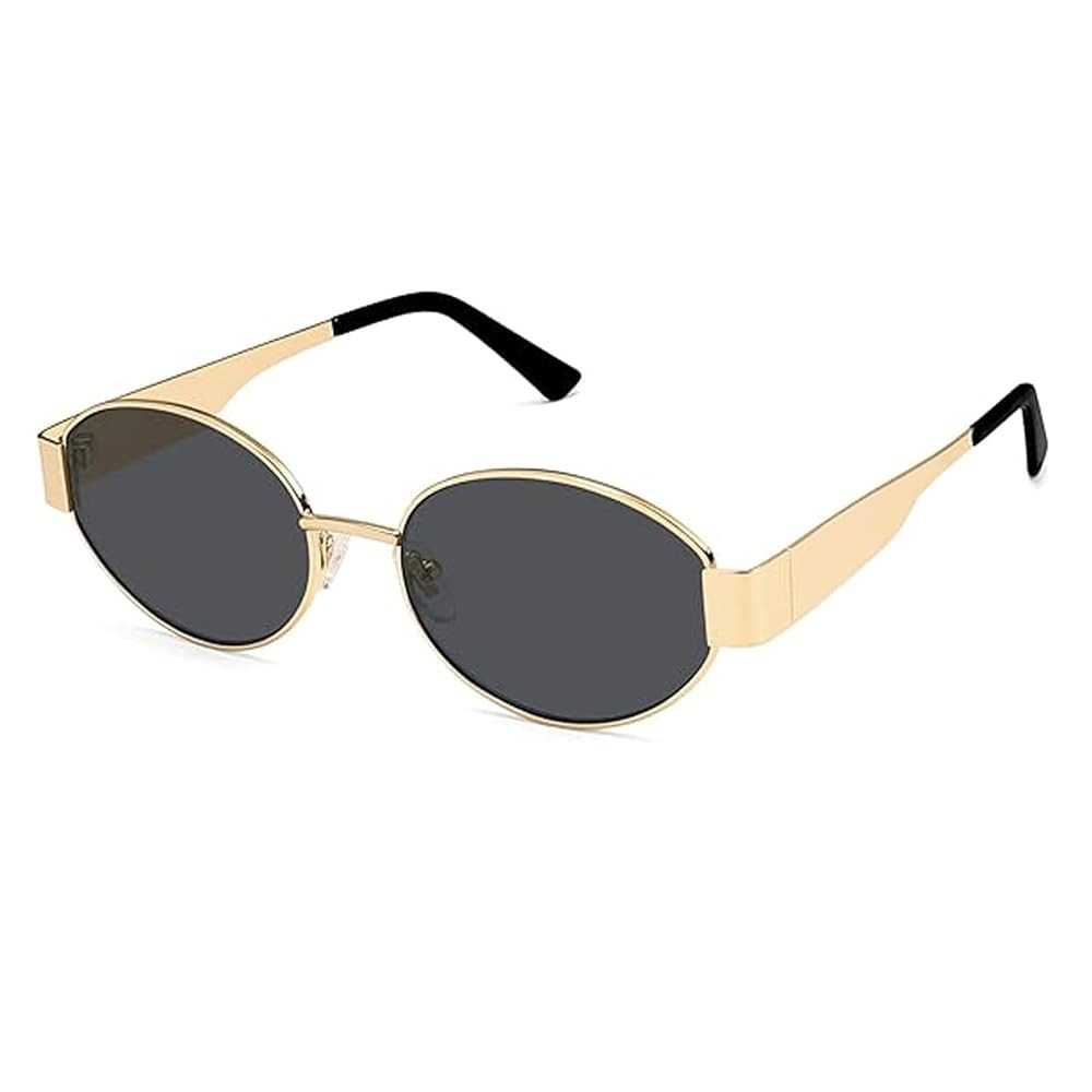 Retro Oval Sunglasses for Women,Trendy Sun Glasses Cool Vintage Gold Sunglasses Womens 90s UV400 ... | Amazon (US)
