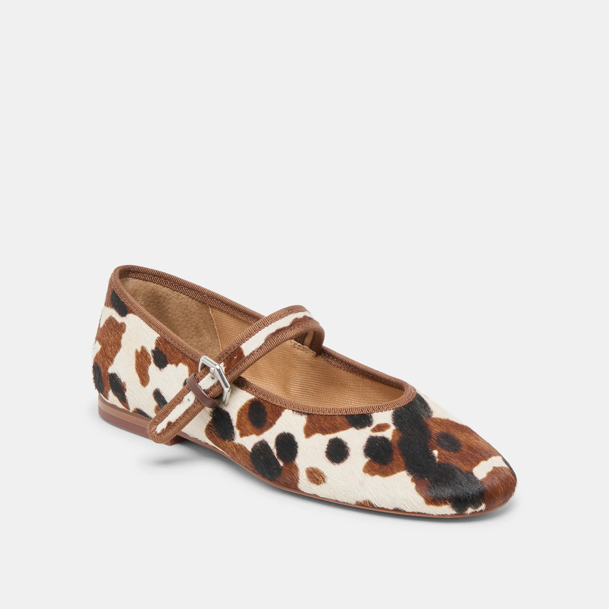 Roslyn Cocoa Taurus Calf Hair | Ballet Flats | DolceVita.com