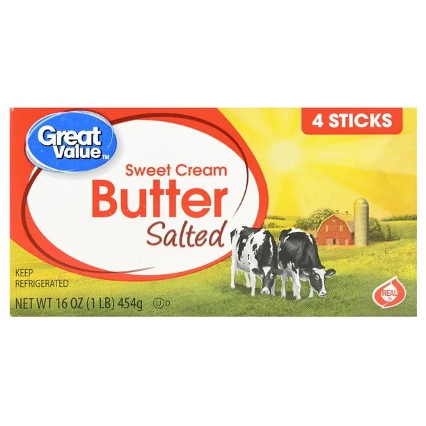 Great Value Sweet Cream Salted Butter, 4 count, 16 oz | Walmart (US)