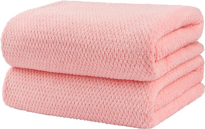 HOMEXCEL Bath Towel Set Pack of 2, (27 x 54 Inches) Microfiber Ultra Soft Highly Absorbent Bath T... | Amazon (US)