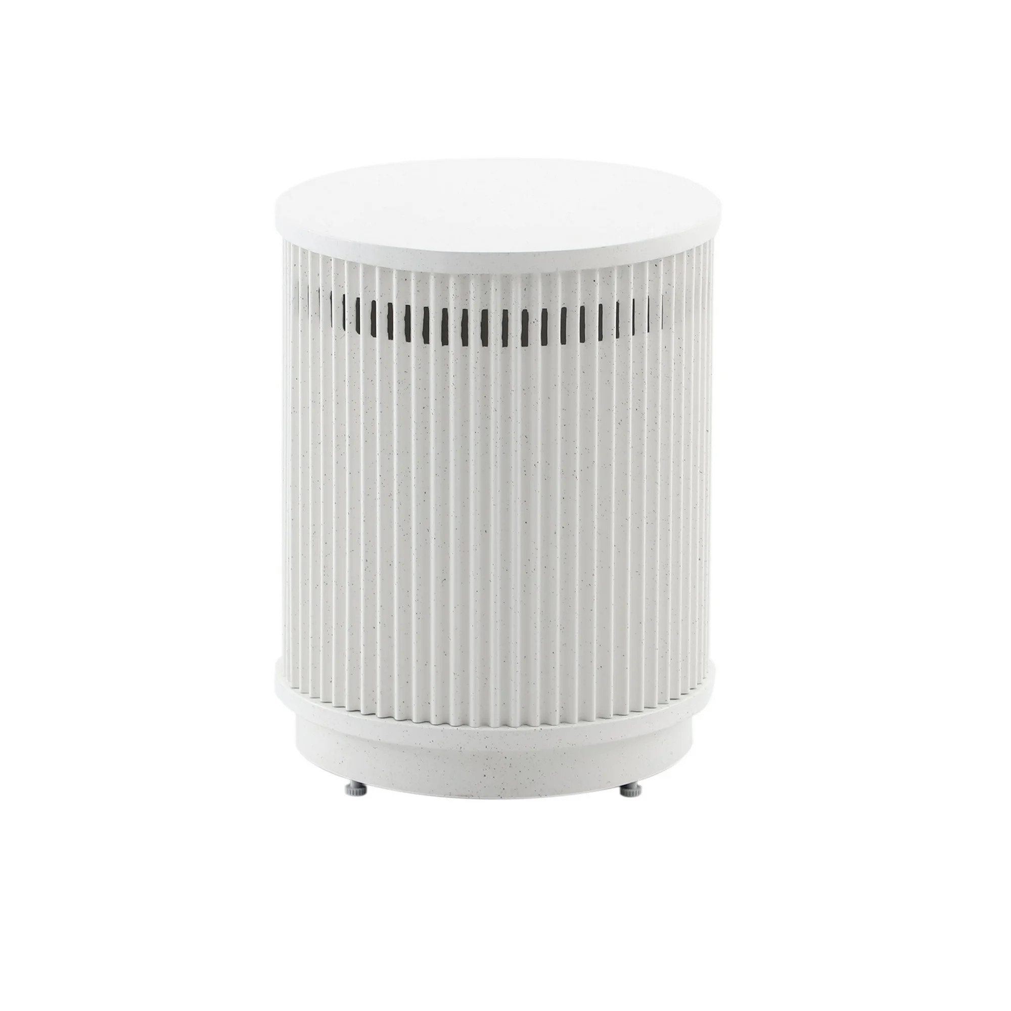 My Texas House 33" Round Fluted Faux Stone Finish Gas Fire Pit with Separate Tank Cover, White | Walmart (US)