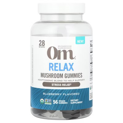 Om Mushrooms Relax Mushroom Gummies, Blueberry , 56 Vegan Gummies | Target