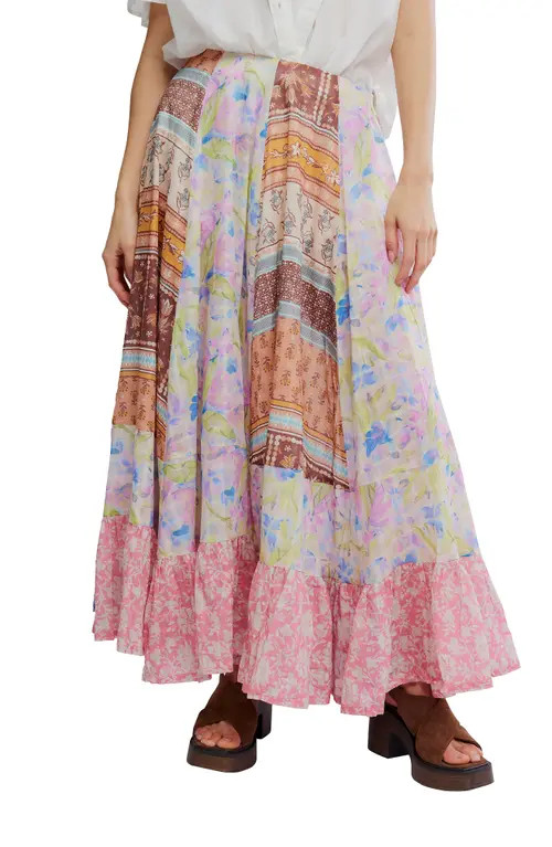 Free People Santa Eulalia Mix Print Maxi Skirt in Multi Print Combo at Nordstrom, Size 4 | Nordstrom