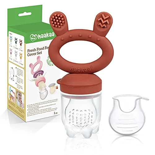 Haakaa Baby Fruit Food Pacifier Feeder | Milk Frozen Set | Food Grade Silicone Feeder with Pouch ... | Walmart (US)