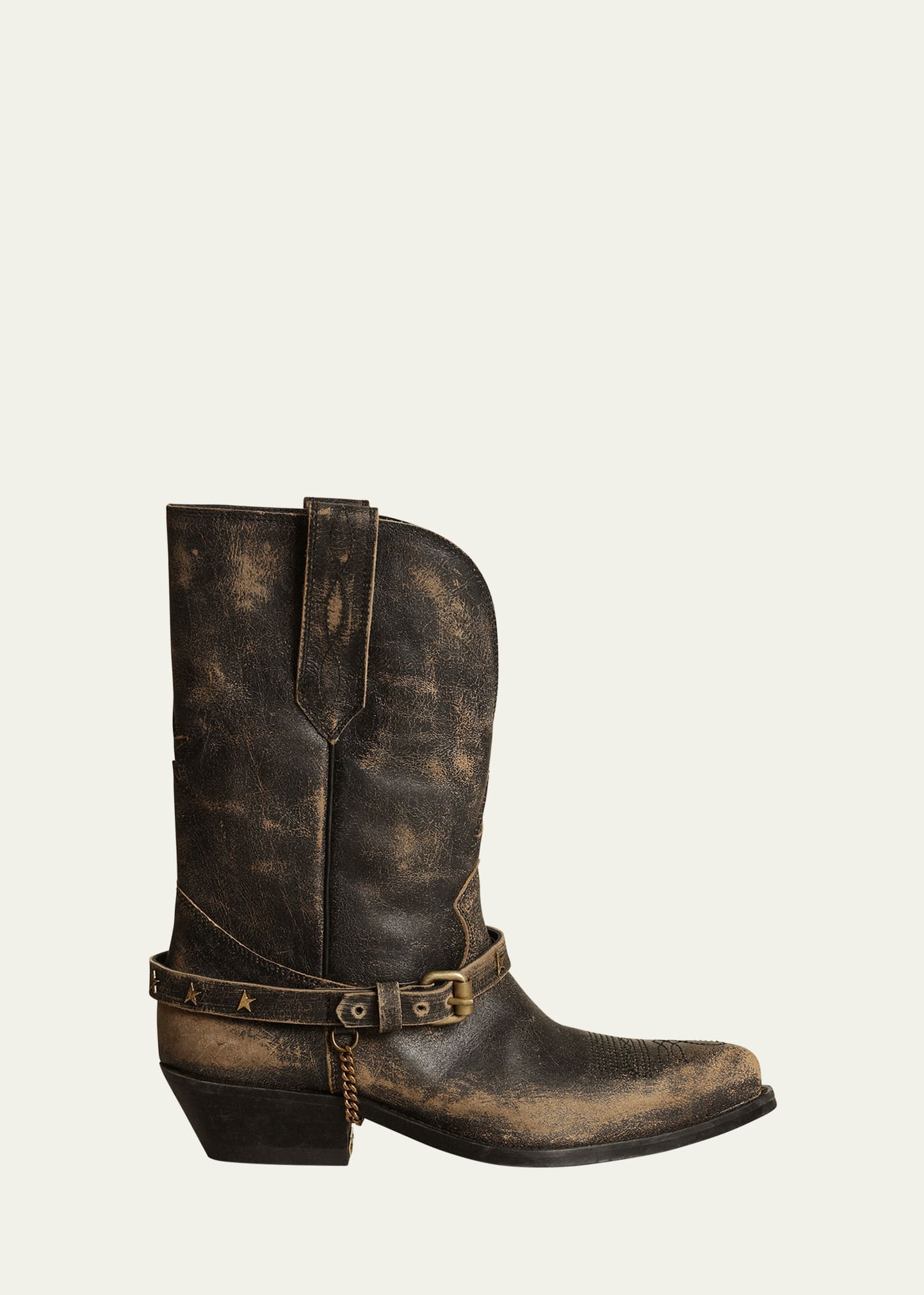 Golden Goose Wish Star Belt Chain Western Boots | Bergdorf Goodman