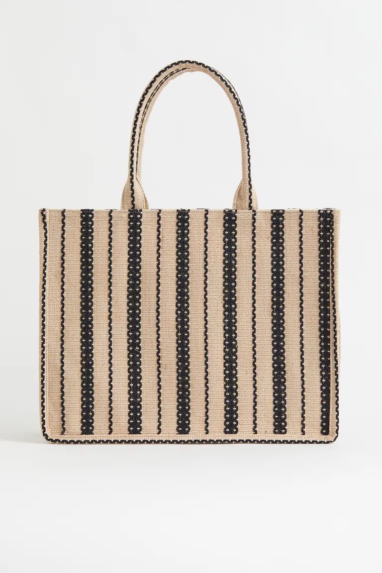 New ArrivalHandbag in a jacquard-weave cotton blend with two handles. Inner compartment with zipp... | H&M (US)