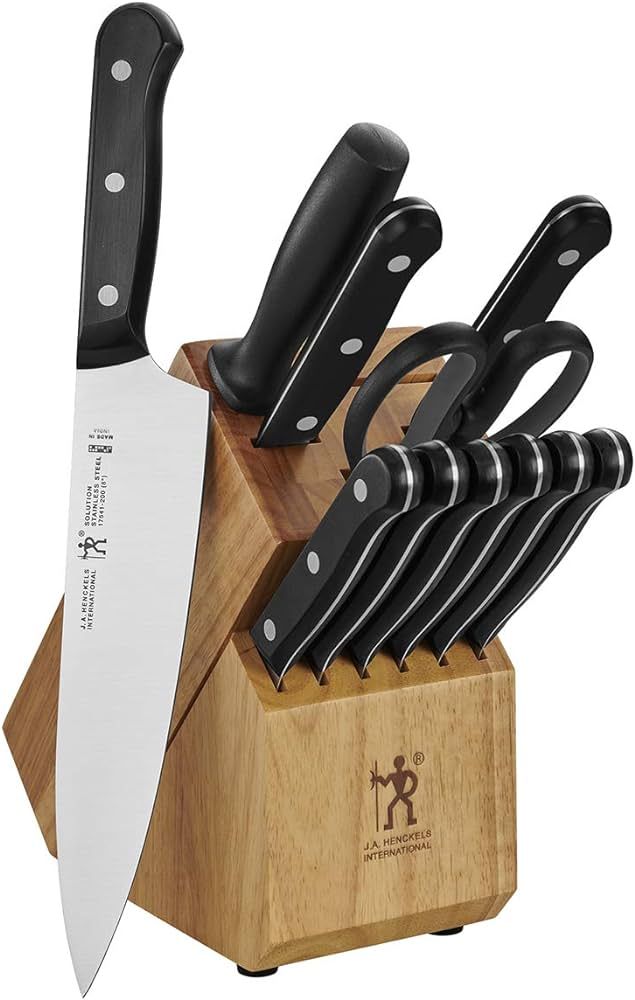 Henckels International Solution 12-pc Knife Block Set - Natural | 6 Steak Knives, Pairing Knife, ... | Amazon (US)