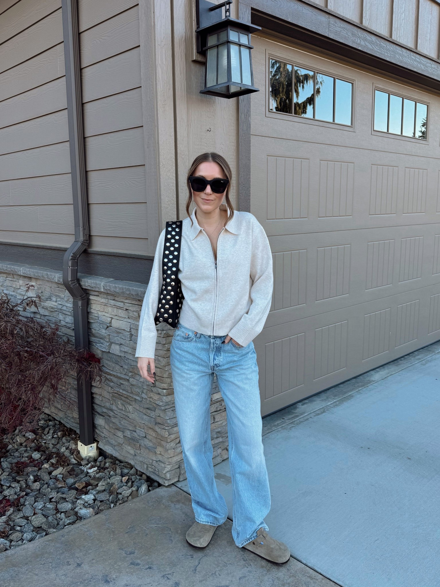 Outfit on sale! These jeans are $24 with Target circle!! They remind me of Agolde! My zip cardigan is on major sale too. Wearing size 0 denim and a small top 

Target style | look for less | casual outfit | studded bag | outfit idea 

#LTKFindsUnder50 #LTKCyberWeek