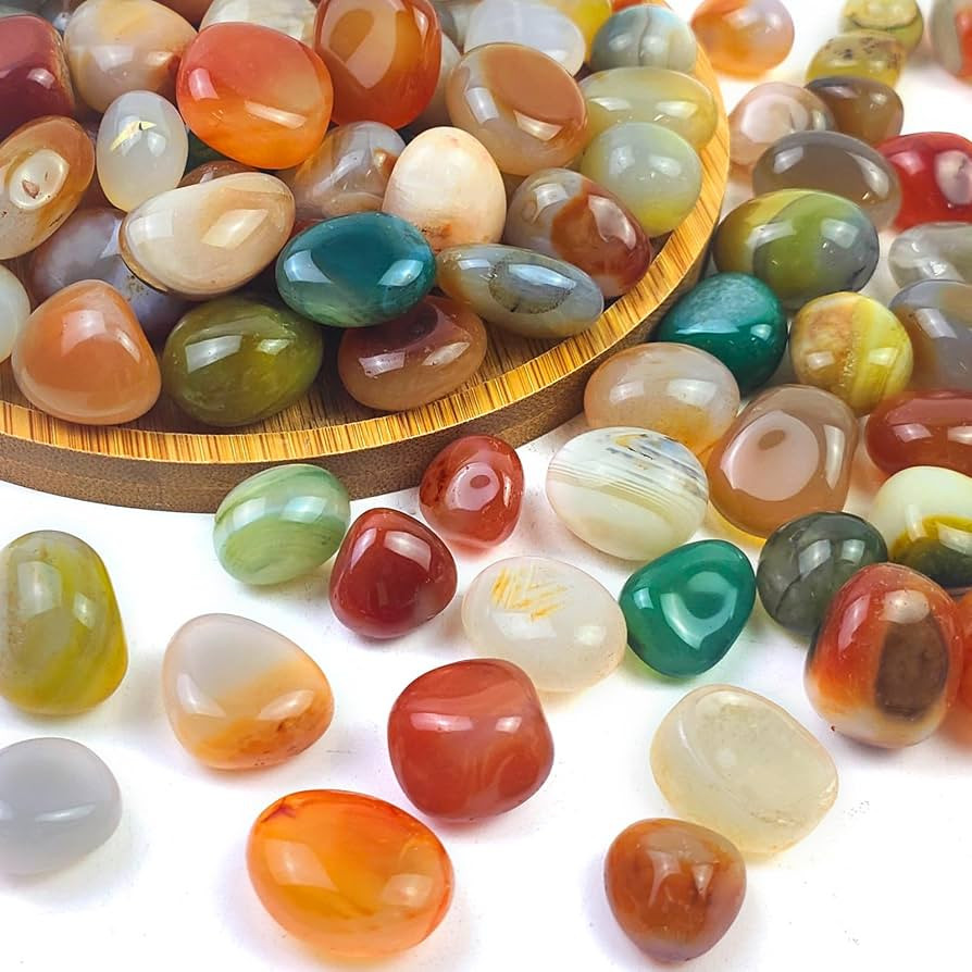 226g Small Polished Stones, Colorful Small Pebbles for Indoor Plants. Decorative Rocks for Potted... | Amazon (US)