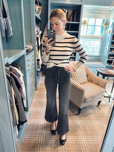 For sizing reference, I’m 5‘8”.
Jeans fit TTS. I’m wearing an xxs in the sweater. 
Head to www.shopcstyle.com for more everyday outfits and links.