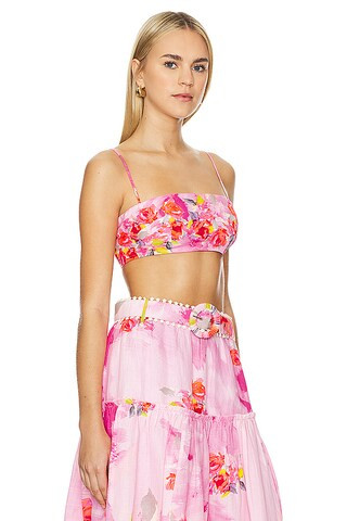 Bandeau Top in Pink Floral | Revolve Clothing (Global)