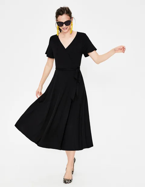 Cassia Jersey Midi Dress - Black | Boden UK | Boden (UK & IE)