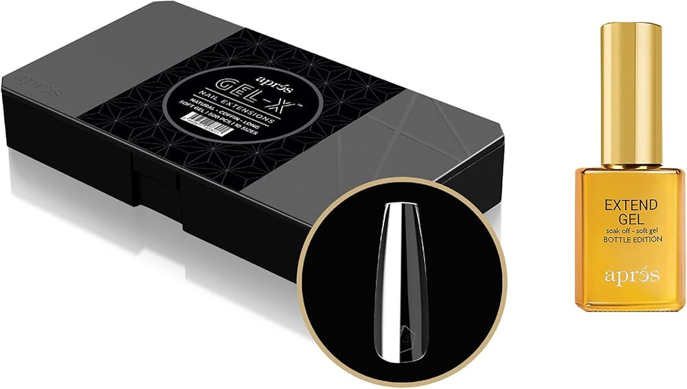 Apres Nail Gel-X Natural Coffin Long Box of Tips & Extend Gel Bundle | Include 500 Gel-X Tips & 1... | Amazon (US)