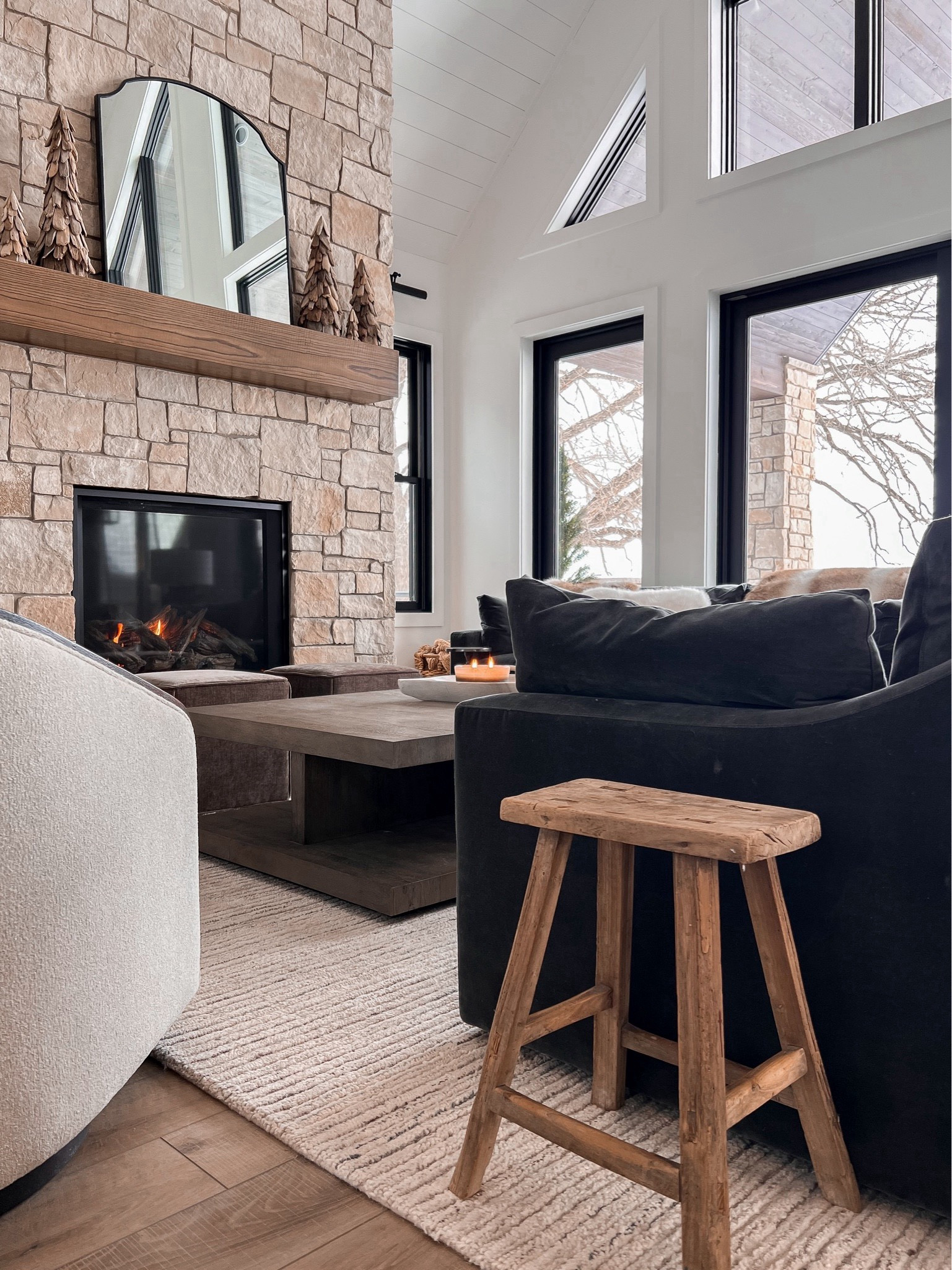 The cozier area rug ever! We have the alabaster color. I love using vintage stools as side tables! 

#LTKhome #LTKstyletip