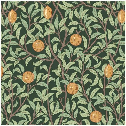 Lemon Wallpaper Leaf Peel and Stick Wallpaper Green and Dark 17.3"X78.8" Self Adhesive Wall Paper... | Amazon (US)