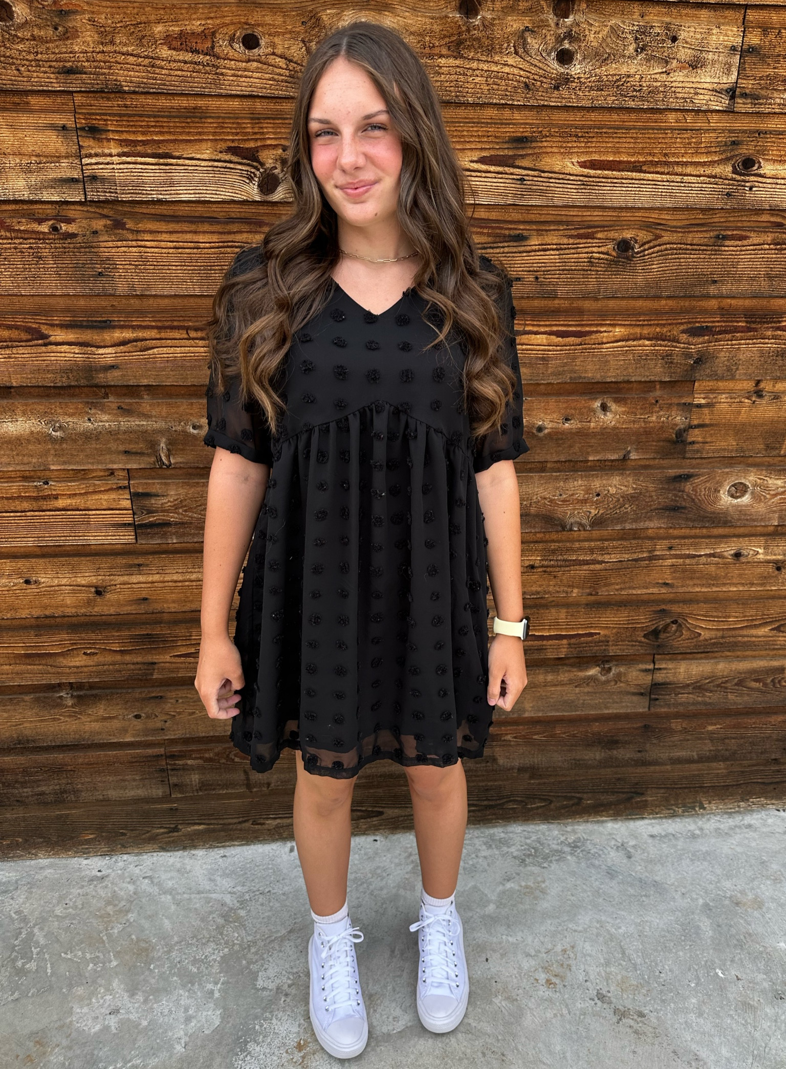 Swiss dot little black dress, Amazon fashion, converse high tops, white shoes, sneakers, short dress, wedding guest, teen fashion, teen girl style, baby doll dress, black dress

#LTKxPrimeDay #LTKstyletip #LTKxNSale
