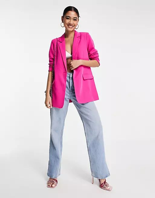 Vero Moda tailored suit blazer co-ord in pink | ASOS (Global)