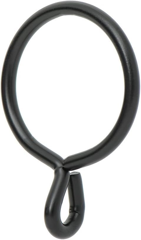 Ivilon Drapery Eyelet Curtain Rings - 1.7" Ring for Curtain Hook Pins, Set of 14 - Black | Amazon (US)