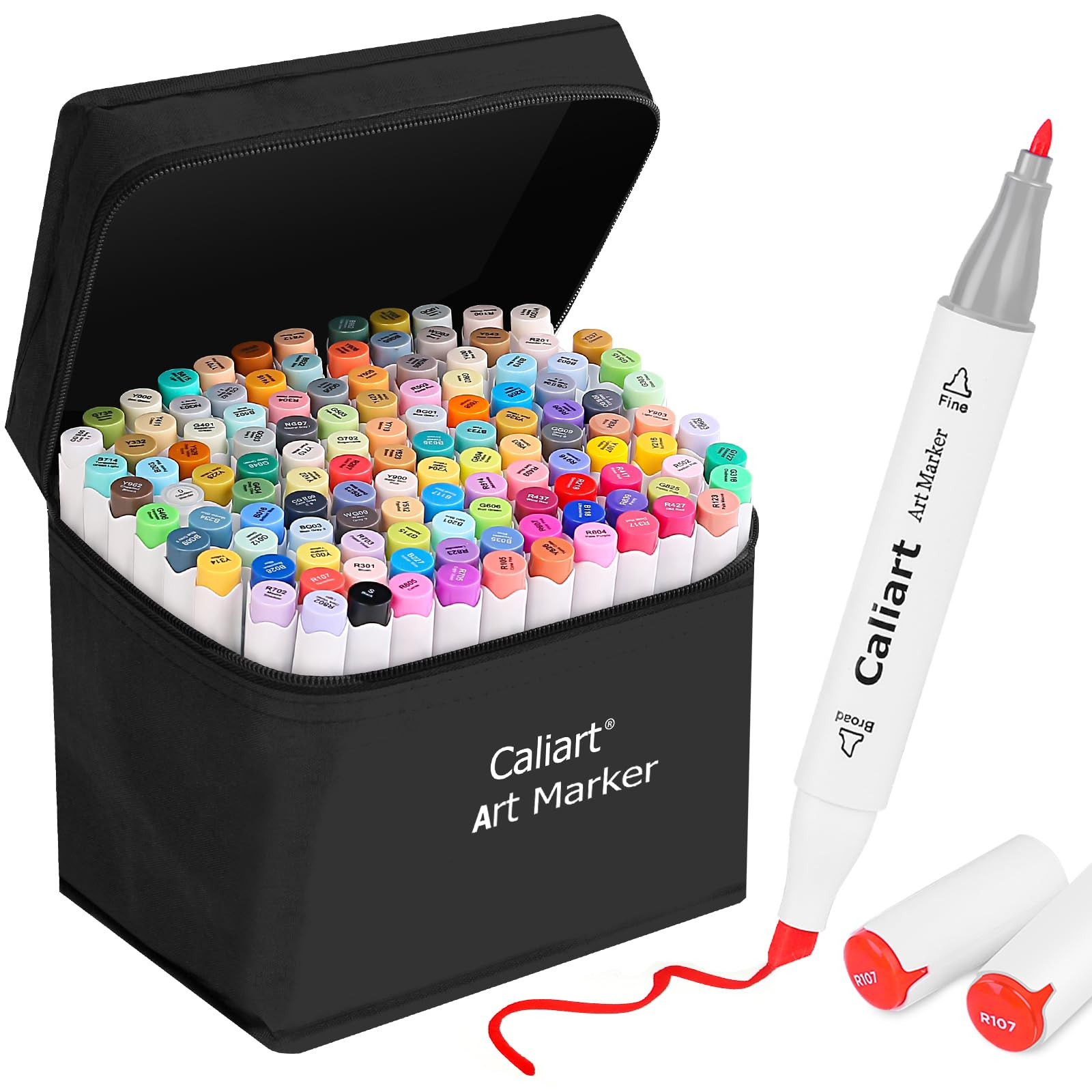 Caliart Alcohol Based Markers, 121 Colors Dual Tip Art Marker Set, Permanent Colored Pens for Adu... | Amazon (US)