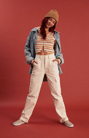 PacSun Off White Cargo Skate Pants | PacSun | PacSun