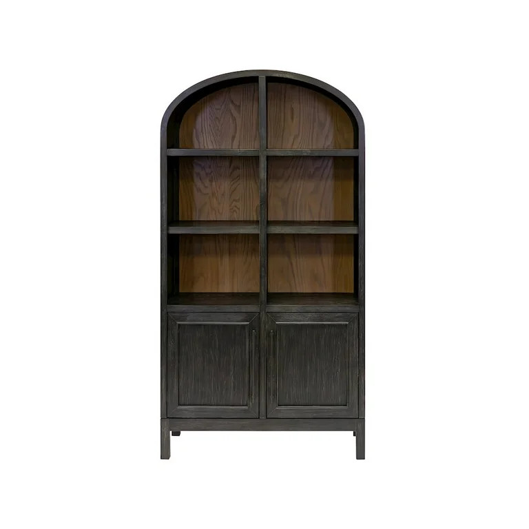 Martin Furniture Modern Wood Arched Display Cabinet/Bookcase, Storage Cabinet, Black | Walmart (US)