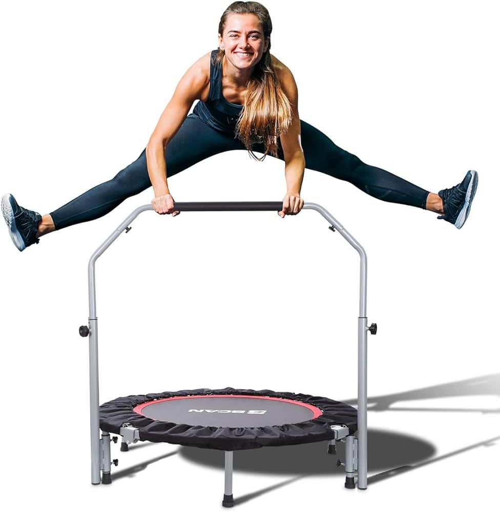 BCAN 40/48" Foldable Mini Trampoline Max Load 330lbs/440lbs, Fitness Rebounder with Adjustable Fo... | Amazon (US)