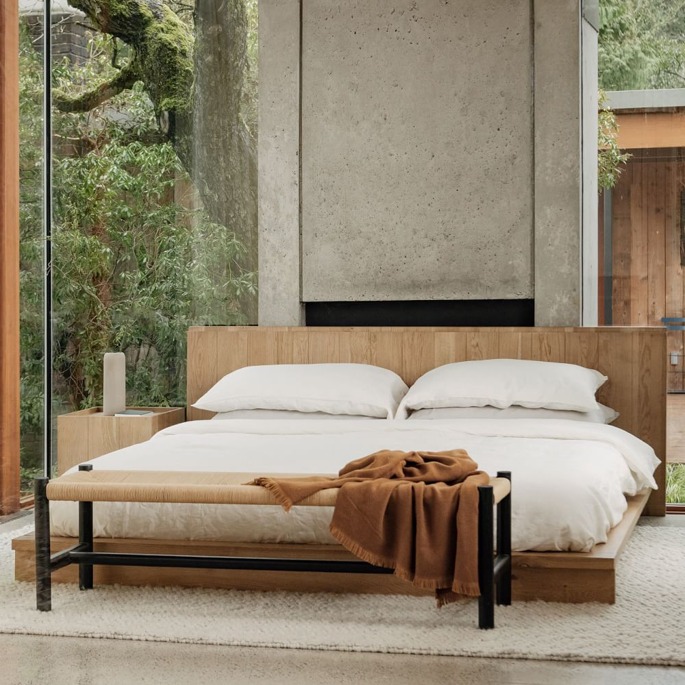 Modern Paneled Wood Bed | West Elm (US)