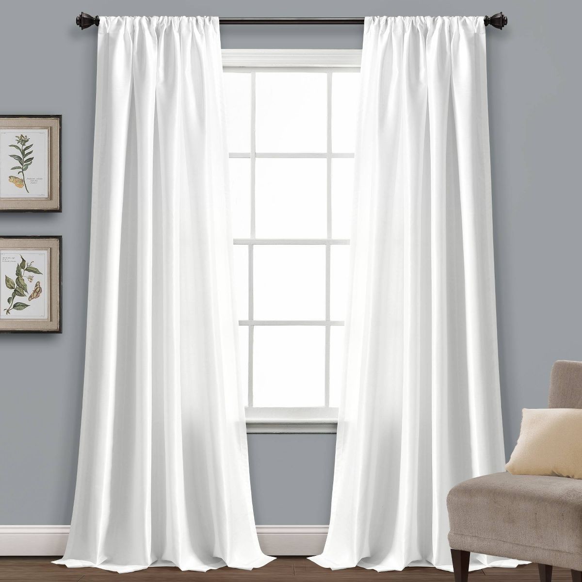 Venetian Window Curtain Panels White - Lush Décor | Target