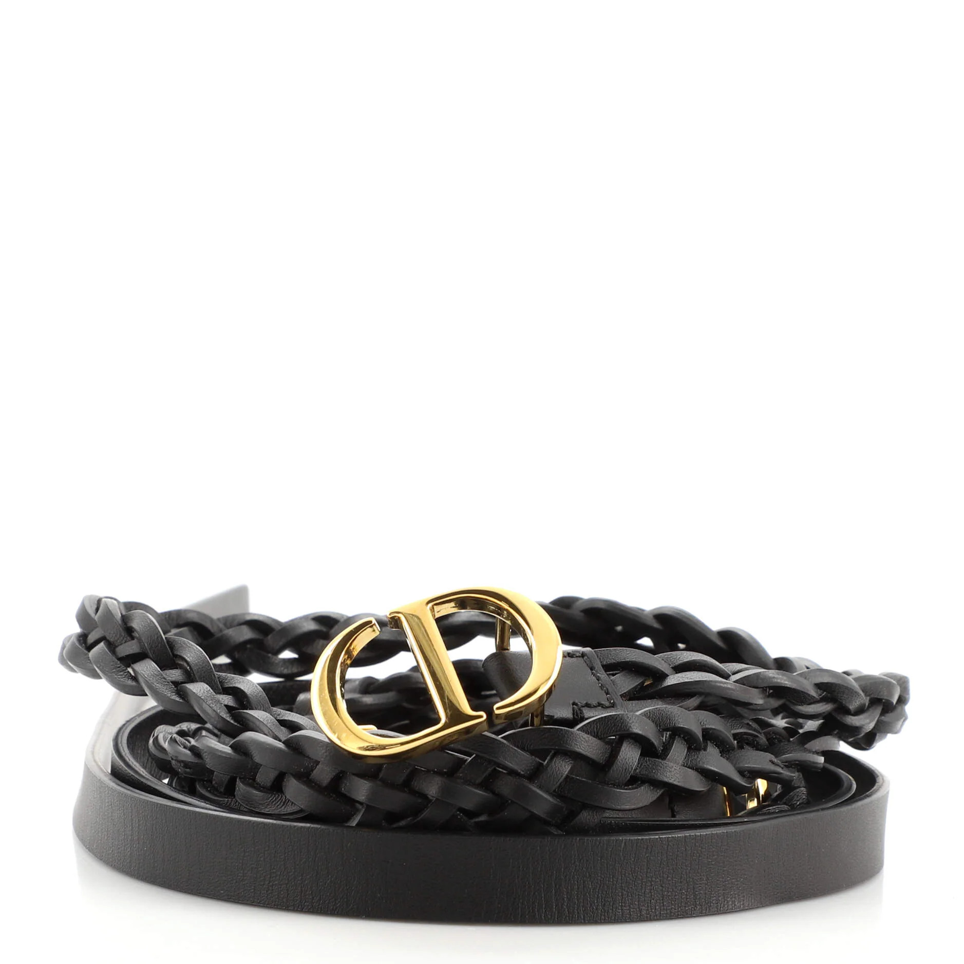 Christian Dior DiorDouble Belt Braided Leather Thin 80 | Rebag