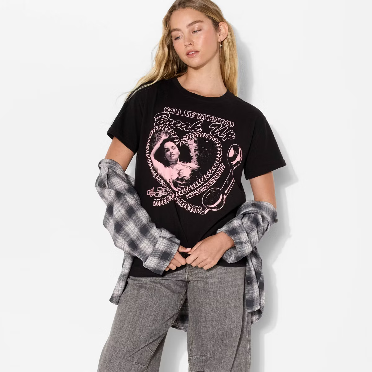 Women's Selena Gomez Call Me When You Break Up Short Sleeve Graphic T-Shirt - Black | Target