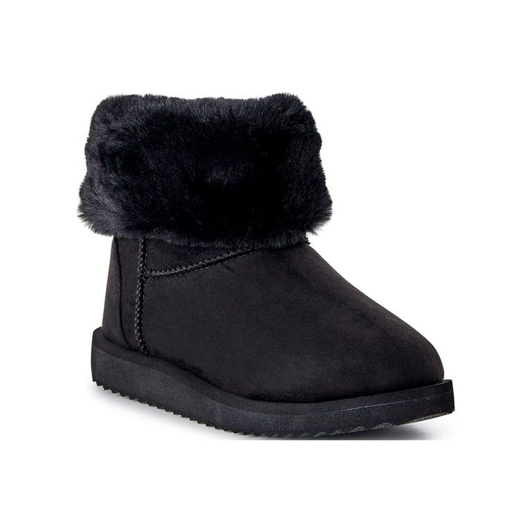 Wonder Nation Little Girls & Big Girls Faux Shearling Boots, Sizes 13-6 | Walmart (US)