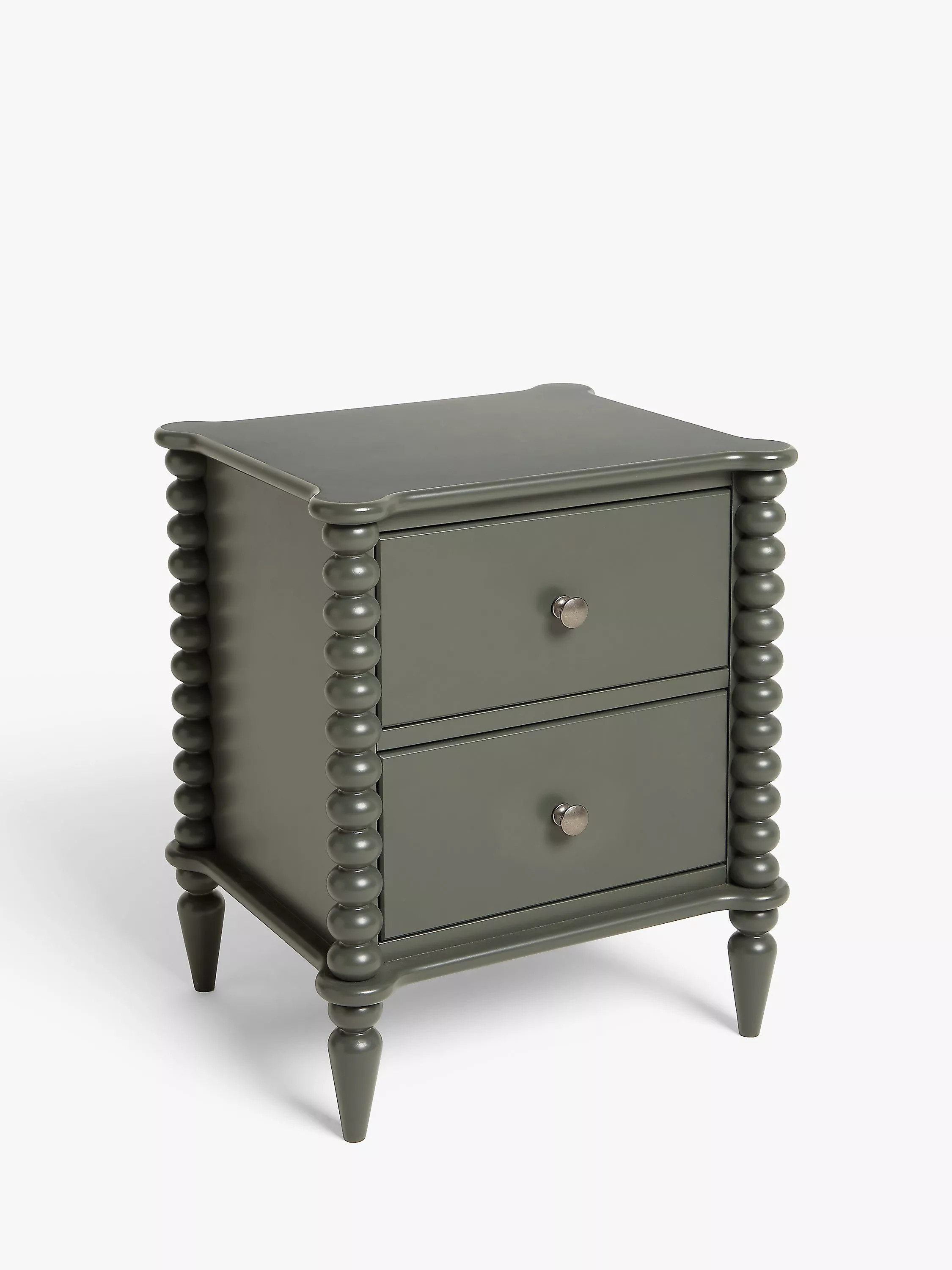 John LewisBobbin 2 Drawer Bedside Table, Green | John Lewis (UK)