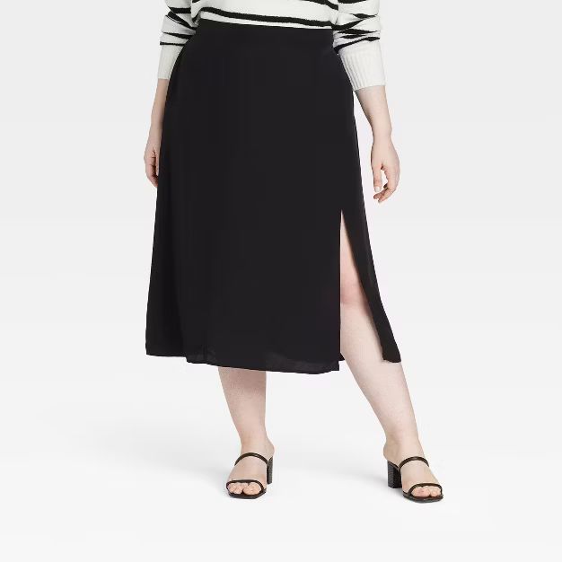 Women's Plus Size Side Slit Skirt - Ava & Viv™ | Target