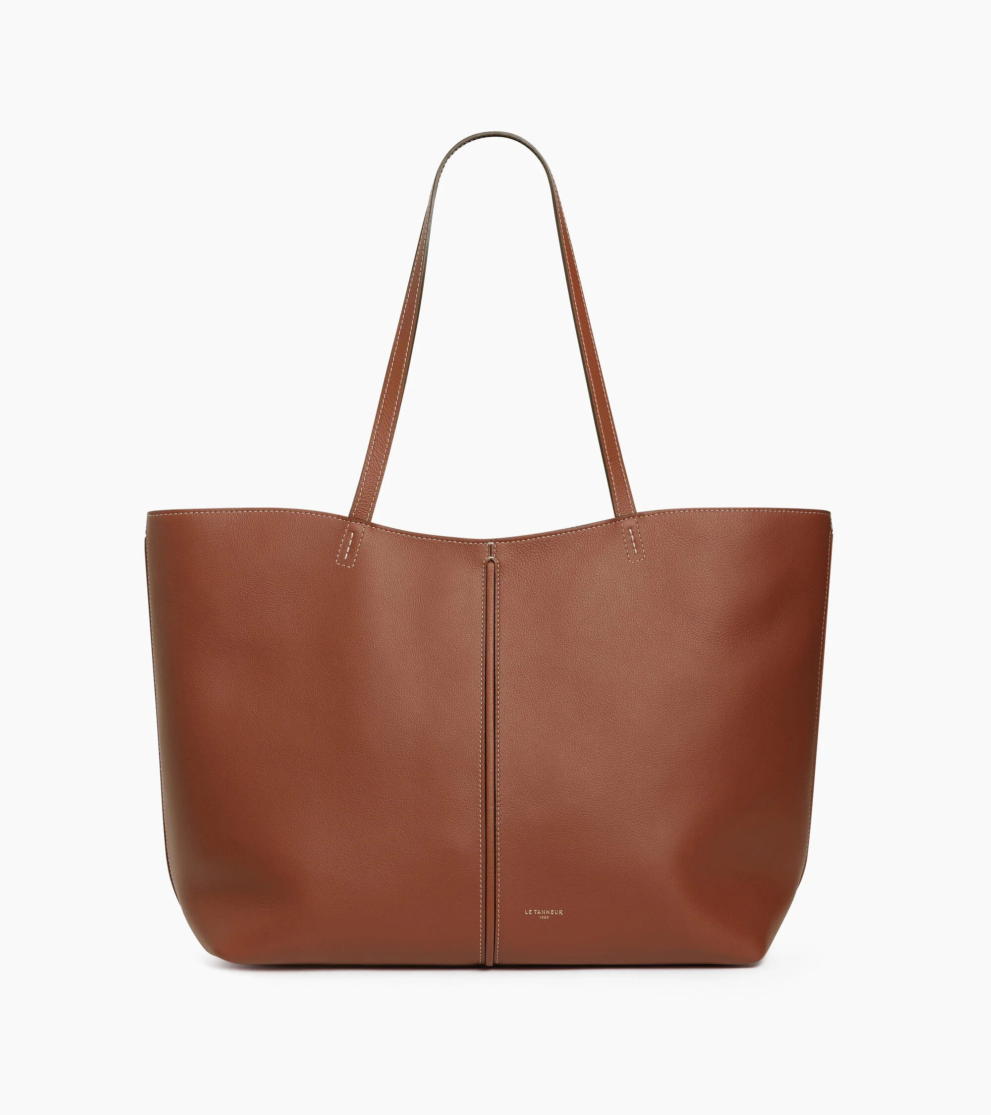 Hortense large tote bag in double-face grained leather | Le Tanneur