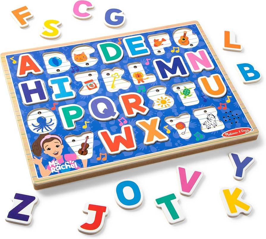 Melissa & Doug® Ms. Rachel™ Wooden Phonics Alphabet Sound Puzzle with Light-Activated Sound Ef... | Amazon (US)