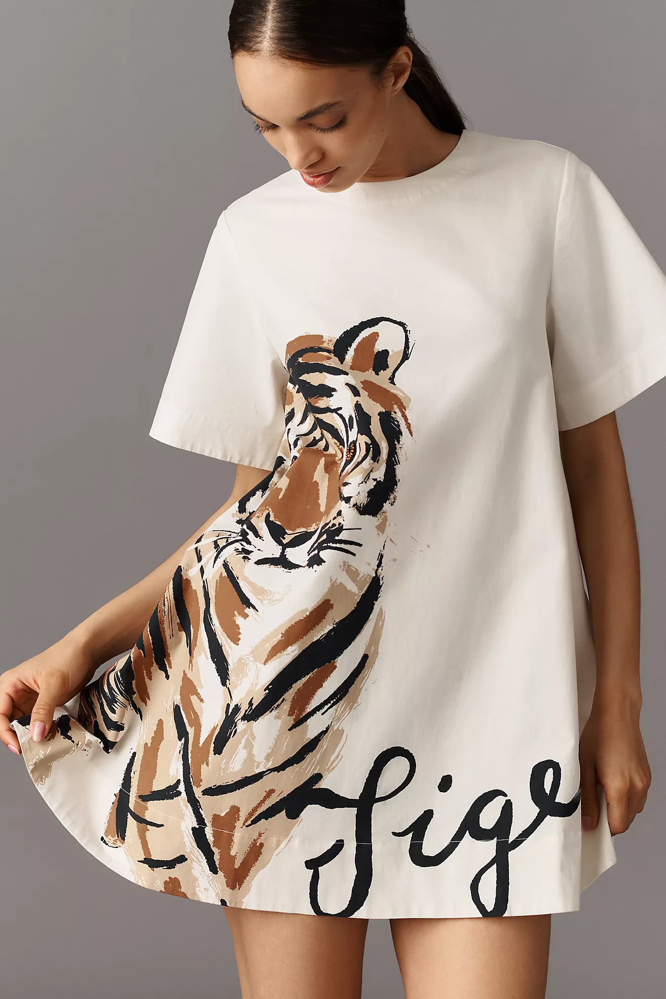 The Emmy Short-Sleeve Swing Mini Dress by Maeve | Anthropologie (US)