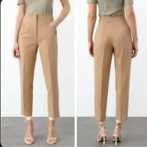 ZARA High Waisted Darted Trousers Blogger Favorite | Poshmark