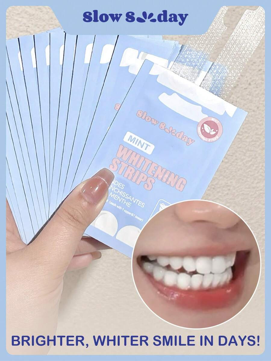 SLOWSUNDAY™ 14pcs Slow Sunday Mint Whitening Strips | SHEIN