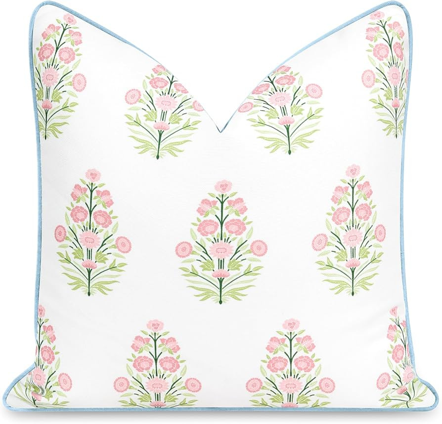 Hofdeco Premium Coastal Patio Indoor Outdoor Throw Pillow Cover Only, 18"x18" Water Repellent for... | Amazon (US)