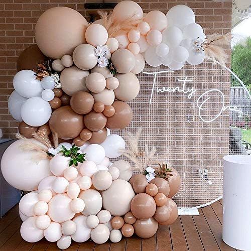 Brown Balloon Garland Kit Arch Light Jungle Cream Baby Shower Decorations Neutral Wild Safari Teddy  | Amazon (US)