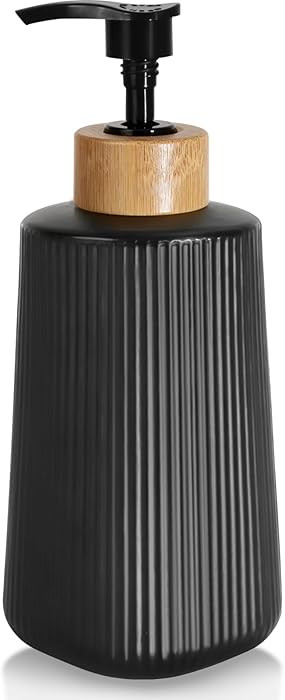 Black Glass Soap Dispenser, Thickened Glass Hand Soap Dispenser for Bathroom, Kitchen Dish Washin... | Amazon (US)