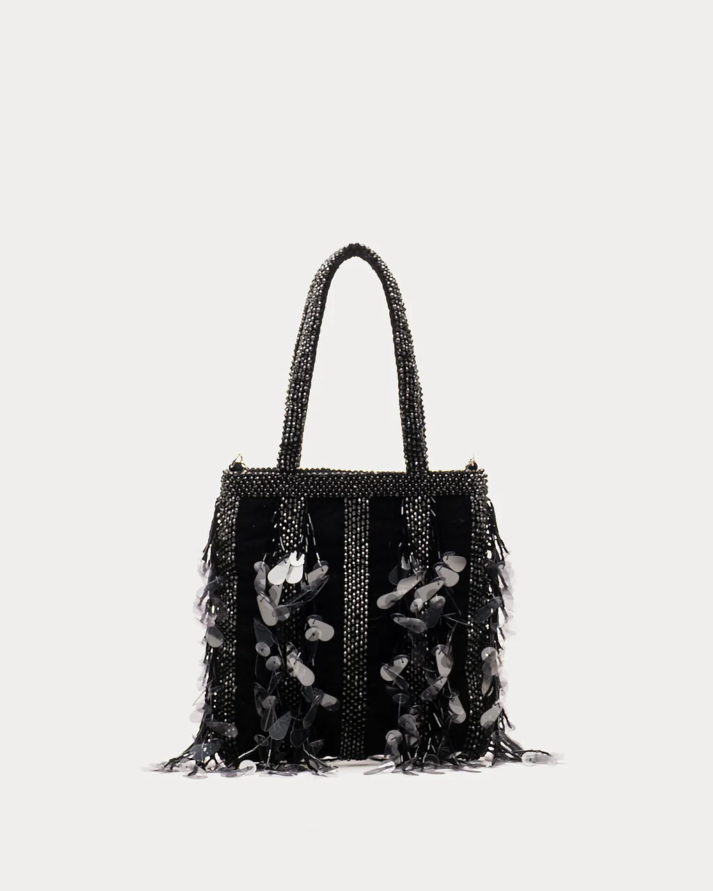 Gatsby Mini Tote Bag - Embellished Sequin Black | Frances Valentine
