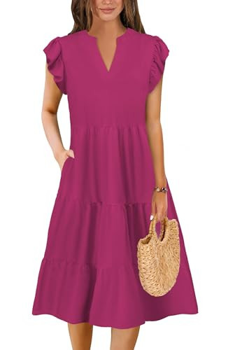 Beach Vacation Clothes for Women Sweater Dress Women's Tops Spring Outfits Hot Pink Small | Amazon (US)
