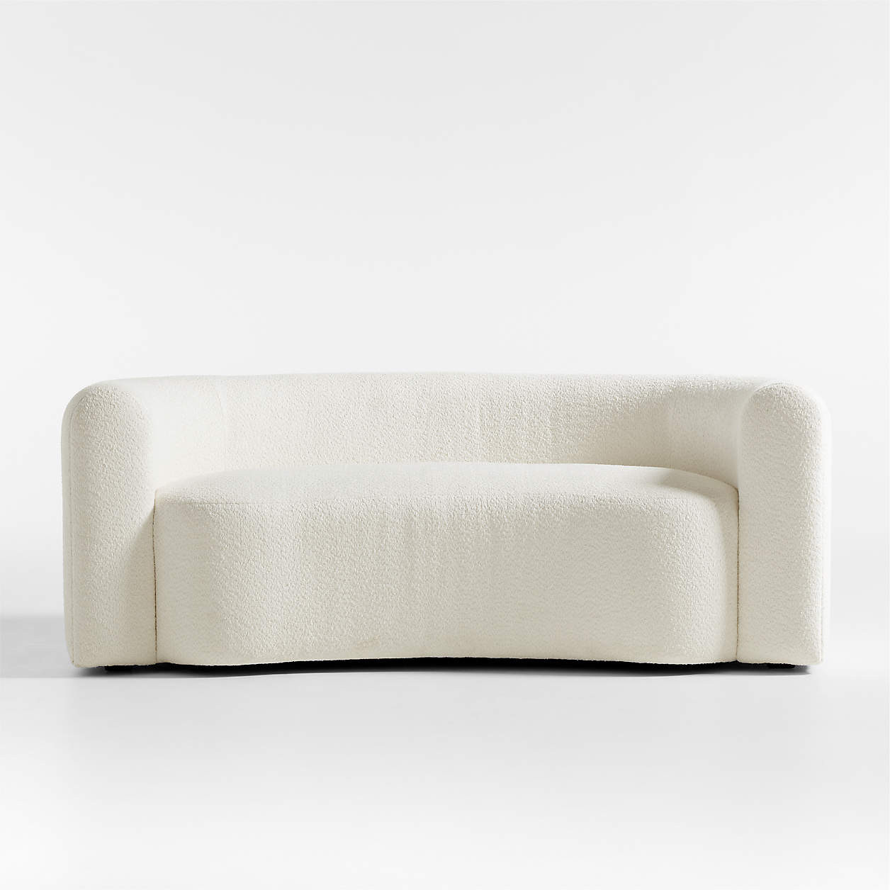 Hugger Curved Boucle Apartment Sofa by Leanne Ford + Reviews | Crate & Barrel | Crate & Barrel
