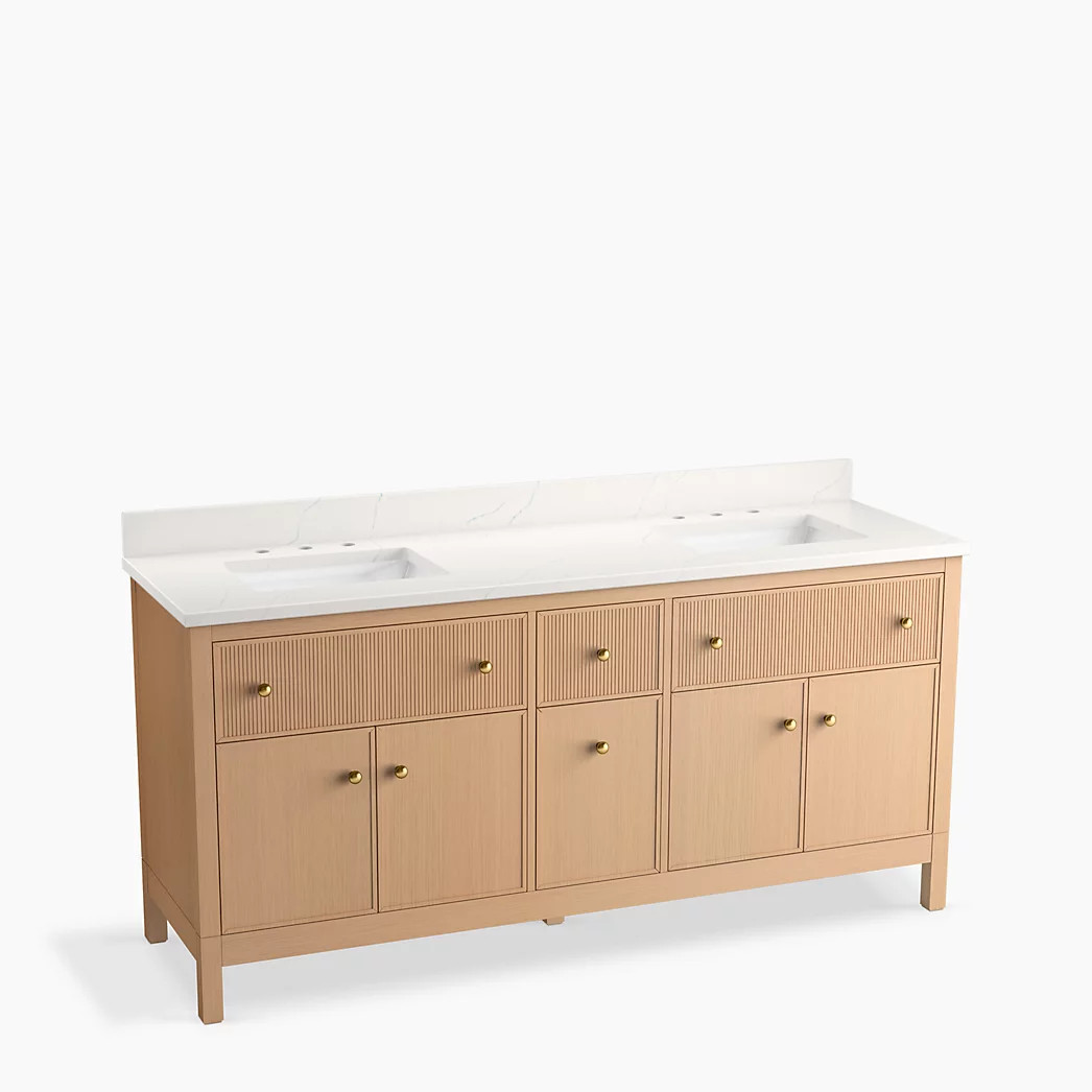 Malin™ by Studio McGee 72" bathroom vanity cabinet with sinks and quartz topK-35023-SWK
       ... | Kohler
