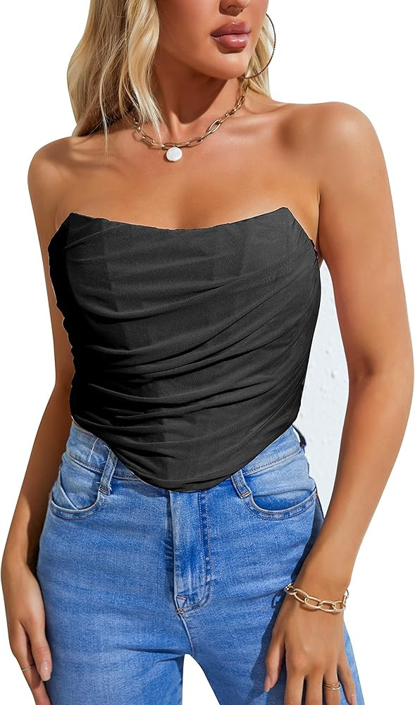 ROYHON Corset Bustier Corset Top Bustier Top Corset Top Plus Size Corset Tops For Women Bustier Tops | Amazon (US)