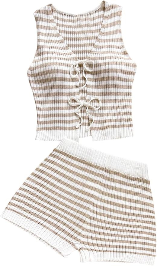 Amazon.com: GORGLITTER Women's Crochet Sets Beach Vacation Hawaiian 2 Piece Going Out Outfits Str... | Amazon (US)