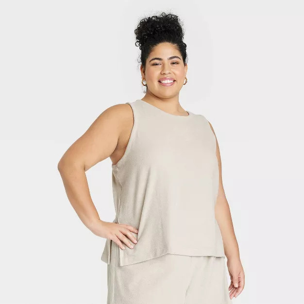 Women's Terry Tank Top - A New Day™ Tan | Target