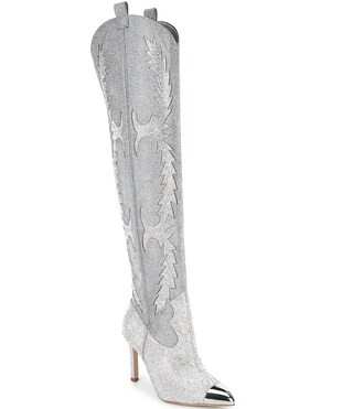 Katyanna2 Rhinestone Embellished Over-The-Knee Western Dress Boots | Dillard's