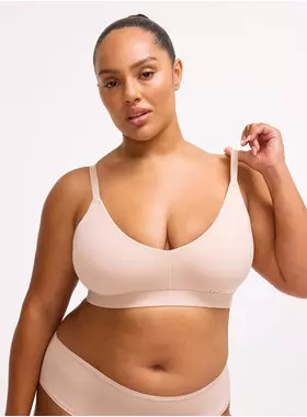 Unlined Butter Soft Micro V-Neck Bralette | Torrid (US & Canada)
